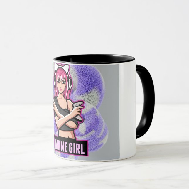 Anime Girl – Stylish Modern Character Design Tasse (VorderseiteRechts)
