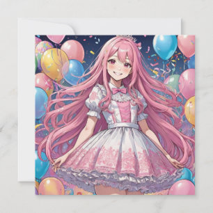 Anime Girl Sweet 16 Geburtstag Einladung