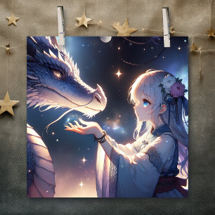 Anime Girl und ihr Drache Mystical Poster