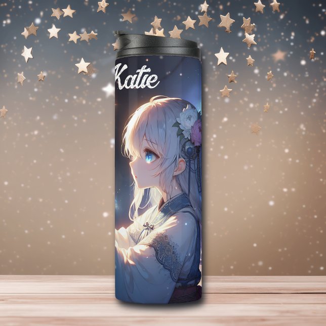 Anime Girl und ihr Drache Personalisiert Thermosbecher (Von Creator hochgeladen)