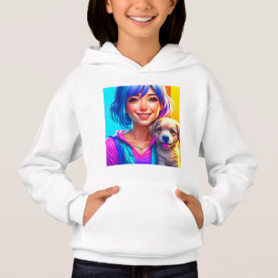 Anime Girl und Puppy Dog Hoodie