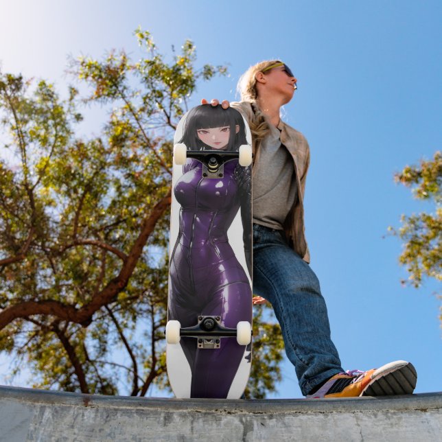Anime Girl Violet Bodysuit Skateboard (Außenbereich 1)