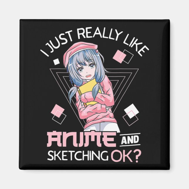 Anime Girl Waifu, die Anime Ramen und Sketchi Lieb Magnet (Vorne)