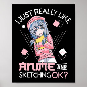 Anime Girl Waifu, die Anime Ramen und Sketchi Lieb Poster