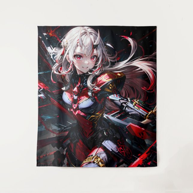 Anime Girl Wandteppich (Vorderseite)