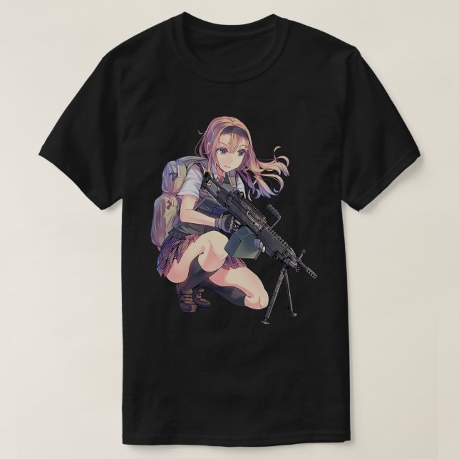 Anime girl with gun                 T-Shirt (Design vorne)