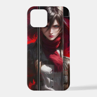 Anime Girl with Red Scarf Phone Case Stylish iPhone 12 Pro Hülle