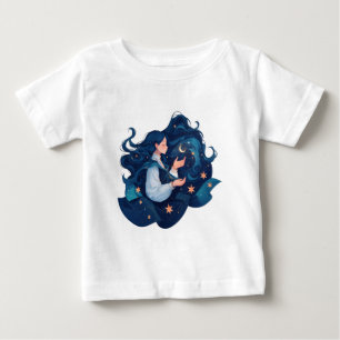 Anime Girl with Stars - Dreamy Cosmic Aesthetic Baby T-shirt