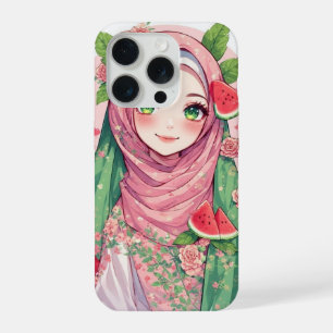 Anime Girl with Watermelon - Floral iPhone 15 Case Pro Hülle
