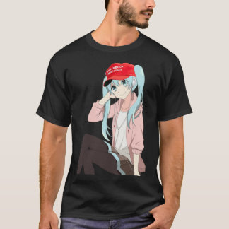 Anime Girls für Trump Waifu MEME-Aufkleber T-Shirt