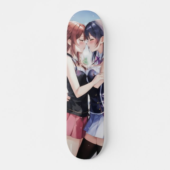 Anime Girls halten sich fest Skateboard (Vorne)