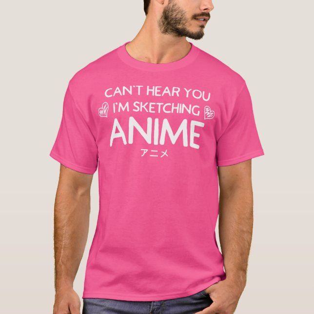Anime Girls Kunstgeschenke können dich nicht hören T-Shirt (Vorderseite)