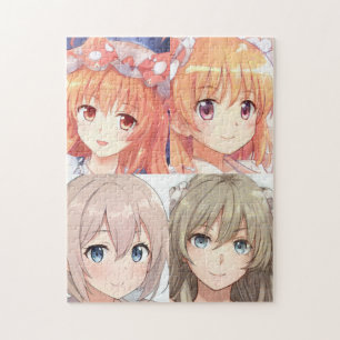 Anime Girls niedlich Ingwer und braune Haare Puzzle