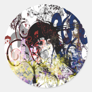 Anime Girls Runder Aufkleber