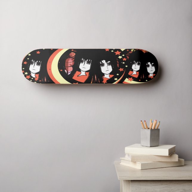 Anime Girls Skateboard (Wandkunst (Horz))