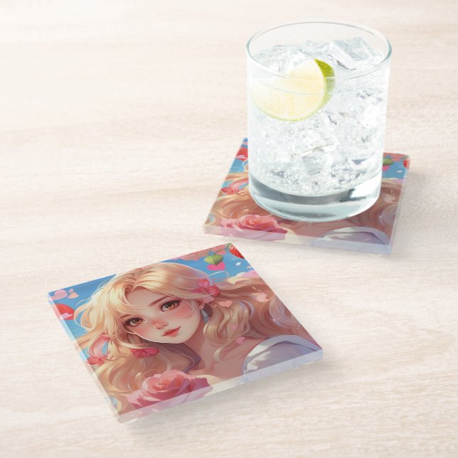 Anime  glasuntersetzer (Schrägansicht)