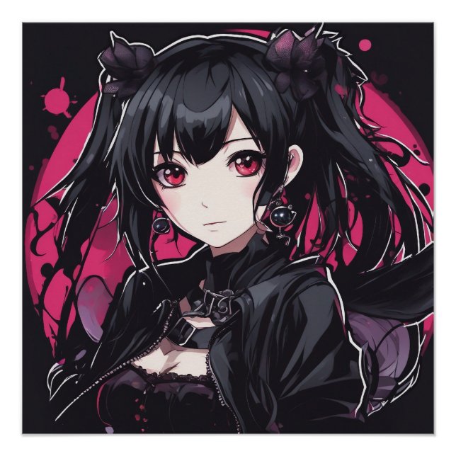 Anime Goth Girl Fantasy Art Poster (Vorderseite)