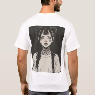 Anime Goth Girl mit Tattoos Annoyed T-Shi T-Shirt