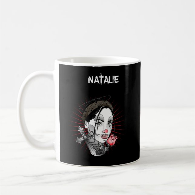 Anime Gothic Stil Mädchen und Rose Kaffeetasse (Links)