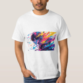 Anime Graffiti Chaos — Color Splash Men Anime Art T-Shirt