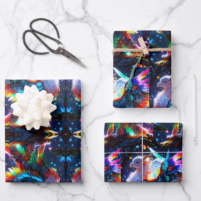 Anime Griffin Rōnin Design Geschenkpapier Set (Vorderseite)