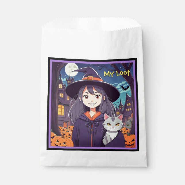 Anime Halloween Hexe Geschenktütchen (Vorderseite)