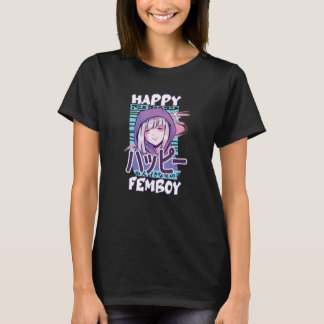 Anime Happy Femboy mit Happy in japanisch - Niedli T-Shirt