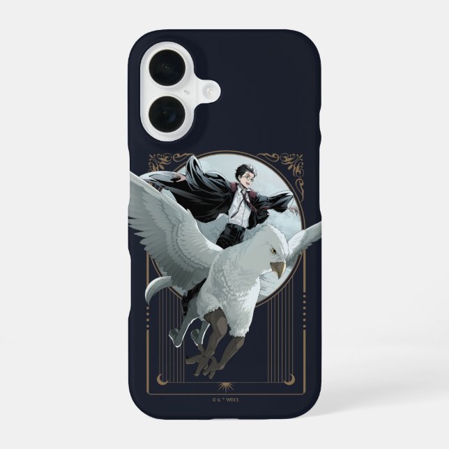 Anime HARRY POTTER™ Flight mit Buckbeak iPhone 16 Hülle (Rückseite)