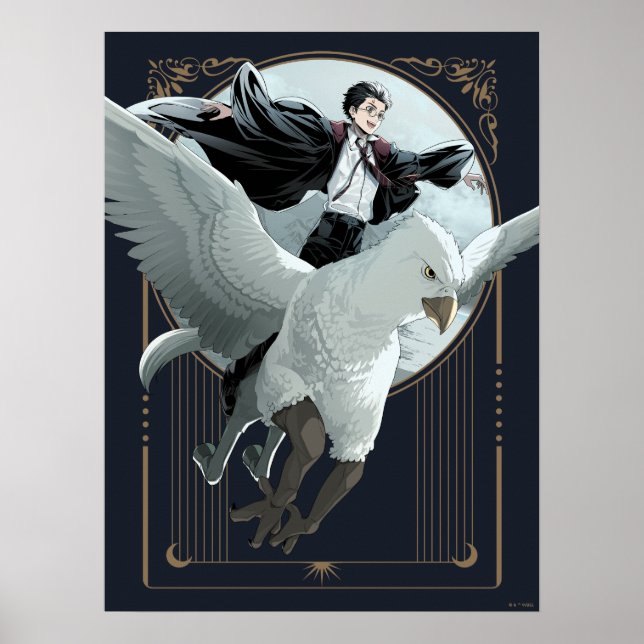 Anime HARRY POTTER™ Flight mit Buckbeak Poster (Vorne)