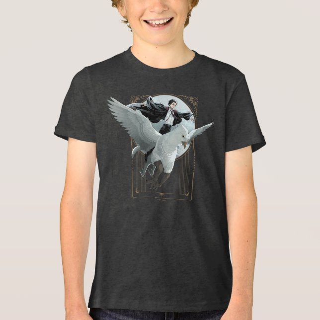 Anime HARRY POTTER™ Flight mit Buckbeak Tri-Blend Shirt (Vorderseite)