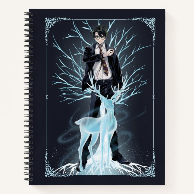 Anime HARRY POTTER™ Hirsch Patronus Notizbuch (Vorderseite)