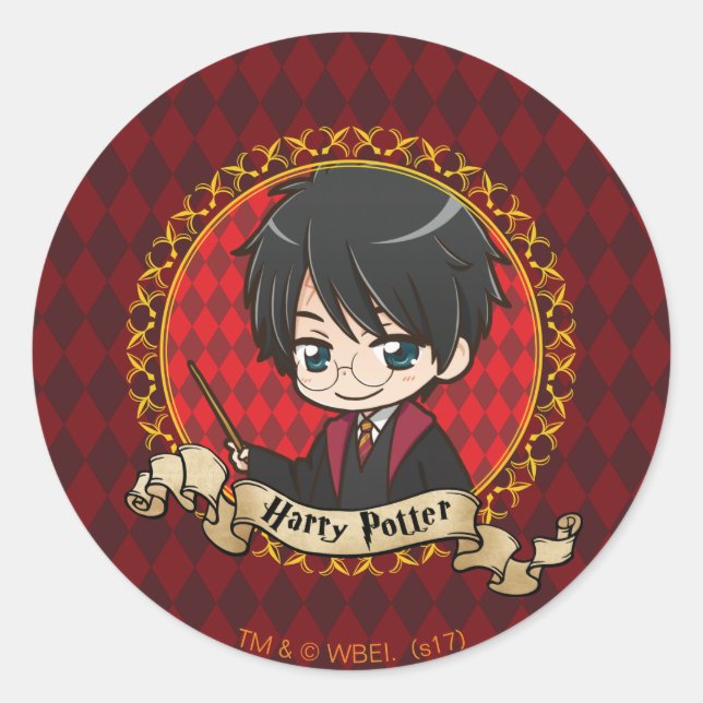 Anime Harry Potter Runder Aufkleber (Vorderseite)