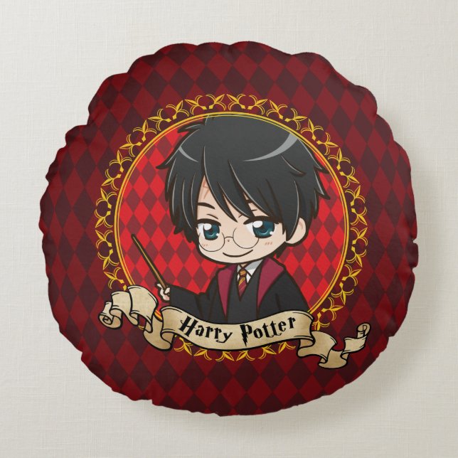 Anime Harry Potter Rundes Kissen (Vorderseite)