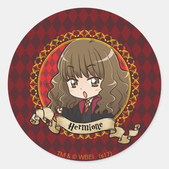 Anime Hermione Granger Runder Aufkleber (Vorderseite)
