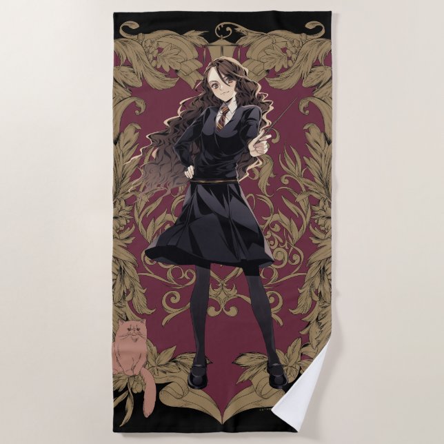 Anime Hermione Granger Verziert Frame Strandtuch (Vorderseite)
