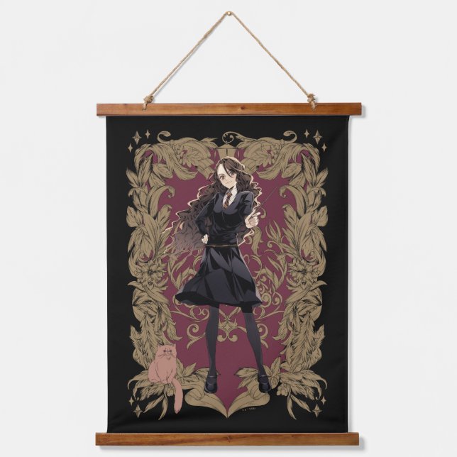 Anime Hermione Granger Verziert Frame Wandteppich Mit Holzrahmen (Vorderseite)
