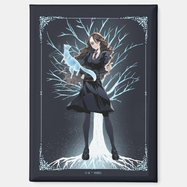 Anime Hermione Grangers Otter Patronus Magnet (Vorderseite)