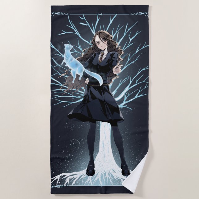 Anime Hermione Grangers Otter Patronus Strandtuch (Vorderseite)
