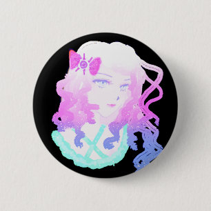 Anime-Hipster Kawaii Creepy niedliches Button