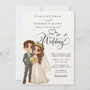Anime-Hochzeitspaar Einladung