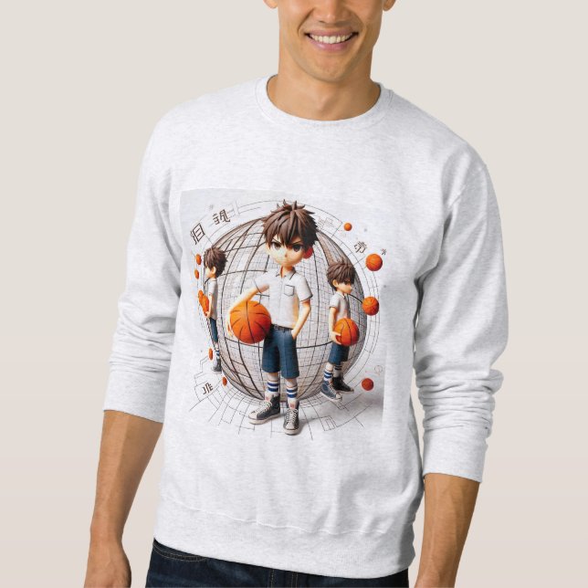 Anime Hoop Star - 3D Basketball Sweatshirt (Vorderseite)