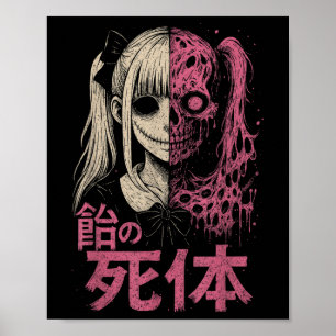 Anime-Horror-Manga Gruselig Süß Japanisch Rosa Alt Poster