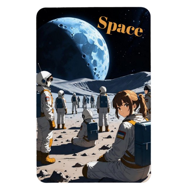 Anime im Weltraum Magnet (Vertikal)