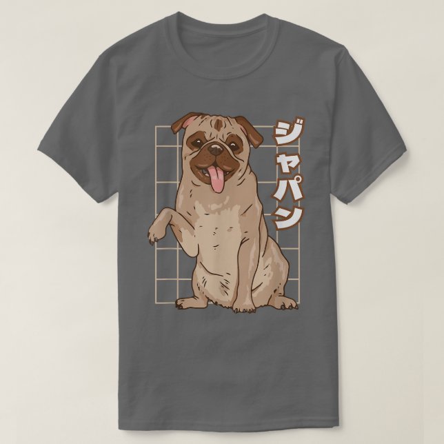 Anime Japan Retro Grunge Otaku Kanji Mops T-Shirt (Design vorne)