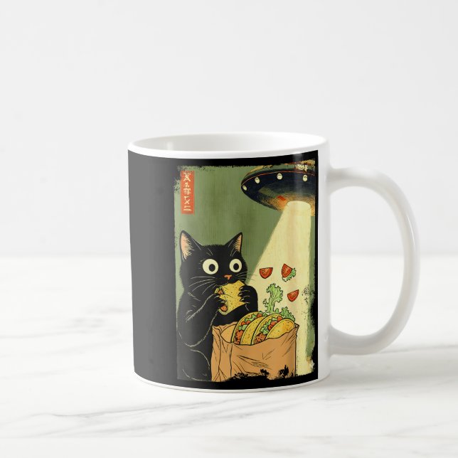 Anime Japanese Cat UFO Tacos Lover Kaffeetasse (Rechts)