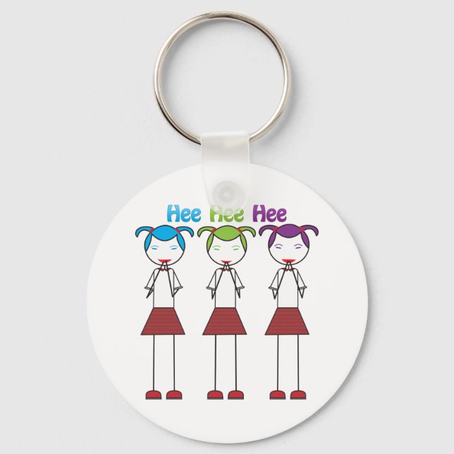 Anime Japanese Girls Giggling Schlüsselanhänger (Vorderseite)