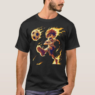 Anime-Junge mit Ballfreunden T-Shirt