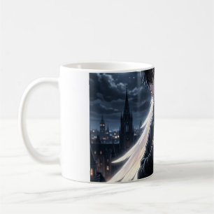 Anime-Junge mit Engelsflügel-Grafik-Hoodie Kaffeetasse