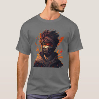 Anime-Junge mit Maske Manga-Fan hübsch T-Shirt