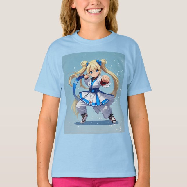 Anime Karate Girl T-Shirt (Vorderseite)